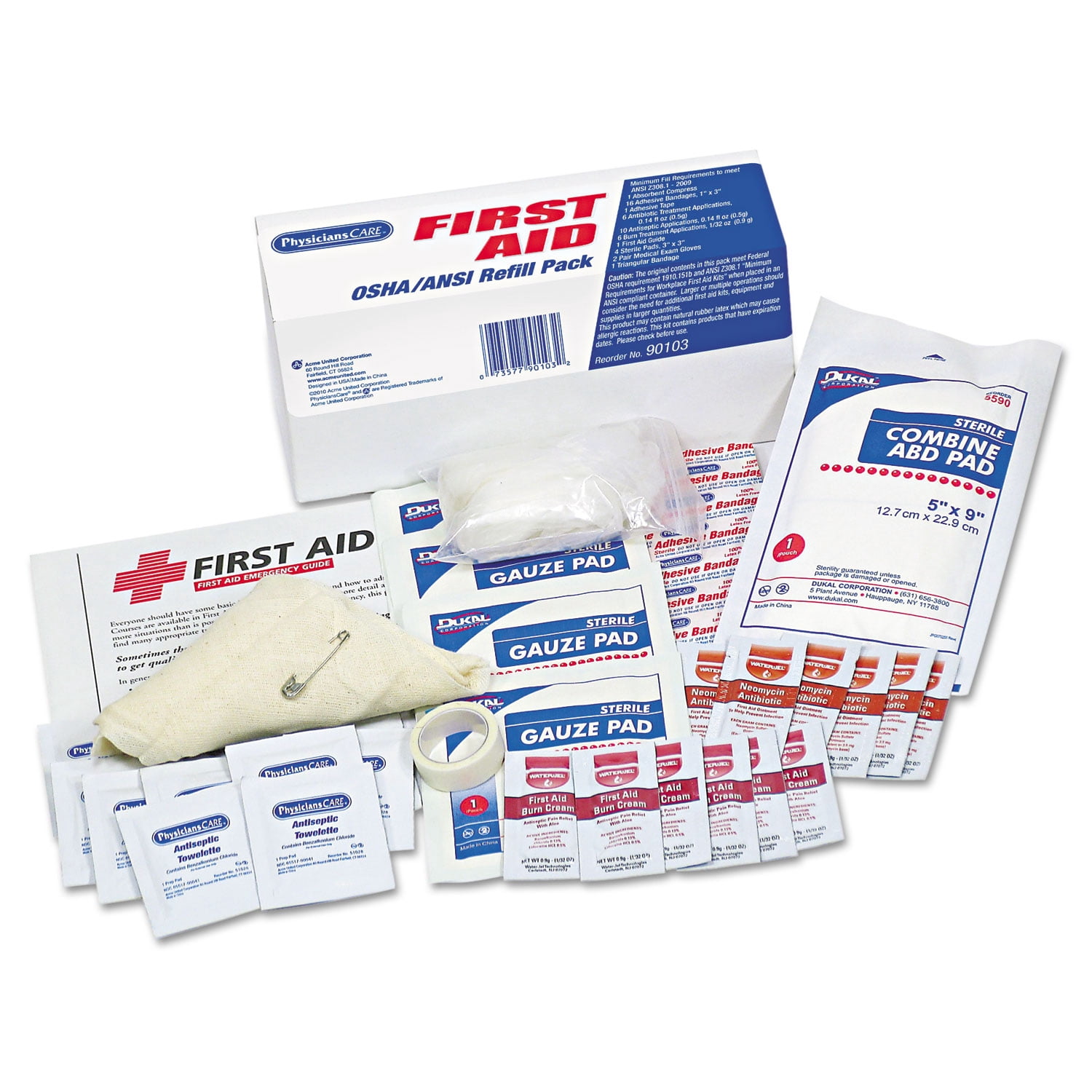 PhysiciansCare by First Aid Only ANSI / OSHA First Aid Refill Kit, Contains 48 Pieces []