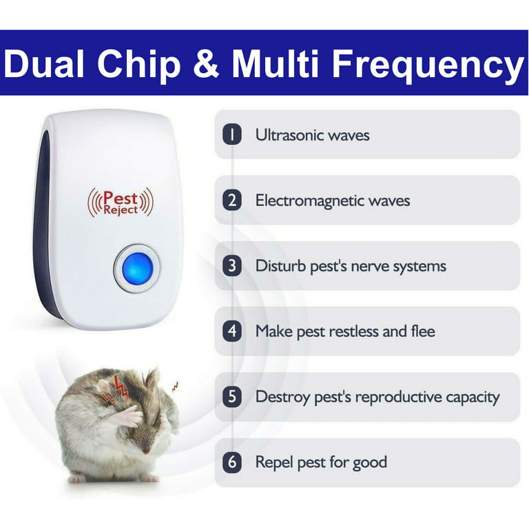 6 PCS 2022 Ultrasonic Pest Repeller Control Electronic Repellent Mice Rat  Reject 