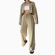 thumbnail image 5 of Conjunto de 2 piezas para mujer top con solapa acogedor y pantalón con cordón ropa de primavera y otoño, 5 of 6