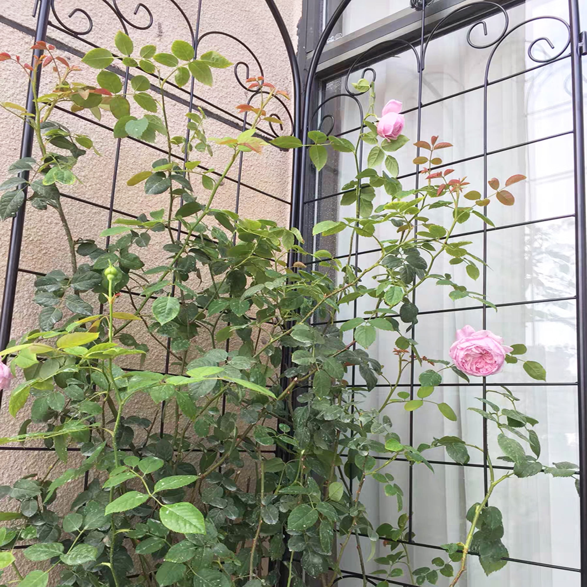 2 Pack Trellis for Climbing Plants Outdoor, 87” Tall Galvanized Steel Garden Trellis for Patio Lawn Wall Decor, Plant Trellis for Vine Cucumber Tomato Flower Clematis Roses