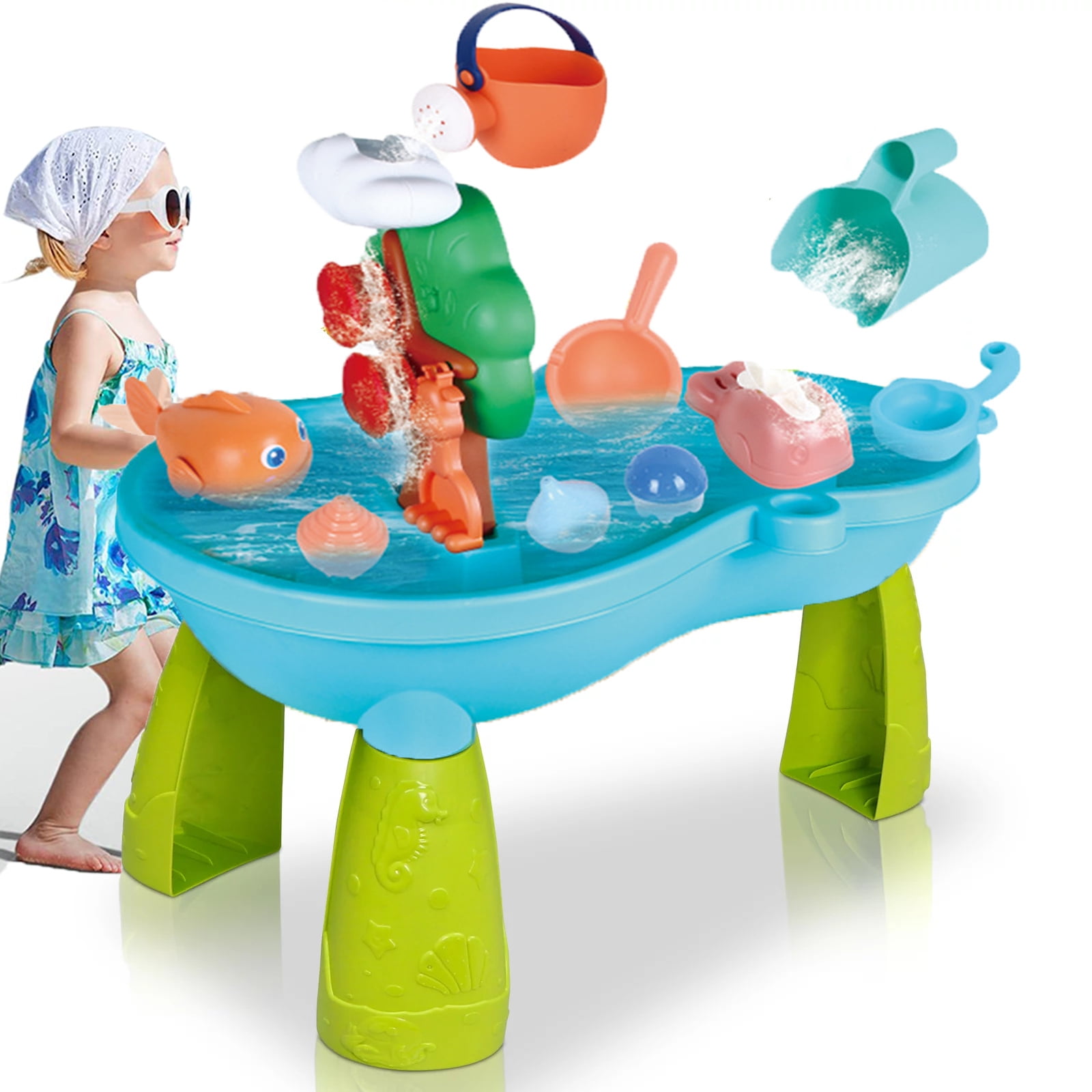 Kids Sand Water Table Toys for Toddlers,Outdoor Sand Water Table Beach Toys for Toddlers Kids