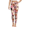 thumbnail image 5 of adviicd Womens Halloween Leggings Fall Pumpkin Printed Stretchy Leggings Comfort Yoga Pants Costumes (Pink, L), 5 of 8