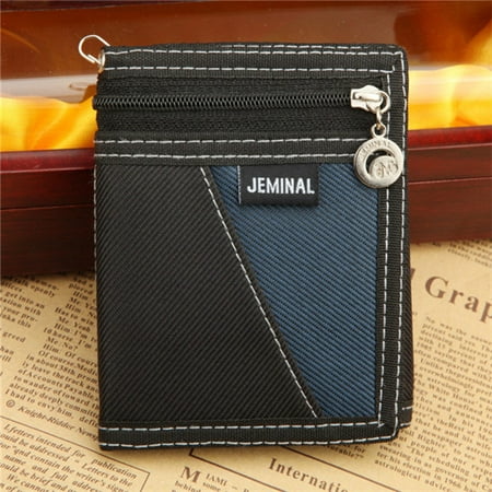 Men Wallets Casual Canvas Wallet Brand Wallets ID Card Coin Purse Vertical Patchwork Design ...