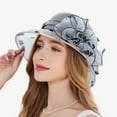 thumbnail image 6 of Womens Sun Hat Summer Wide Leaf Flower Bridal Shower Beach Comfortable Breathable Delicate Daily Sunhat, 6 of 7