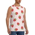 thumbnail image 2 of Fotbe Men's Strawberry Print Men's Sleeveless Muscle Tank Tops Casual T-Shirts for Gym Workout Beach-Large, 2 of 8