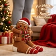 thumbnail image 4 of 3D Hugging Christmas Socks, Cute Knit Holiday Socks, Soft Stretchy Adult Winter Socks, Cozy Hand Crocheted Novelty Socks for Holiday Party Home Wear, 4 of 8