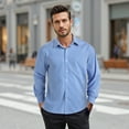 thumbnail image 6 of Men's Long Sleeve Plaid Dress Shirts with Pocket Casual Button Down Shirt Formal Business Tops, 6 of 7
