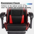 thumbnail image 3 of Peispie Ergonomic Gaming Chair with Footrest, High Back Video Game Chair 300lbs, Reclining Computer Office Chair with Headrest & Lumbar Support, Racing Style Desk Chair, Red, 3 of 8