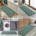 thumbnail image 6 of Black and Mint Green Checkerboard Pattern Kitchen Rug Mat,Kitchen Runner Rugs Non Skid Washable,Decorative Kitchen Floor Mats for Kitchen,Sink,Laundry,17"x47.2", 6 of 7