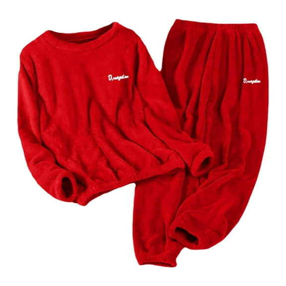 Fuzzy Pajama Set for Women Long Sleeve Pullover Pants Set Womens Lounge Sets 2 Piece Outfits Winter Soft Pajama Set for Women
