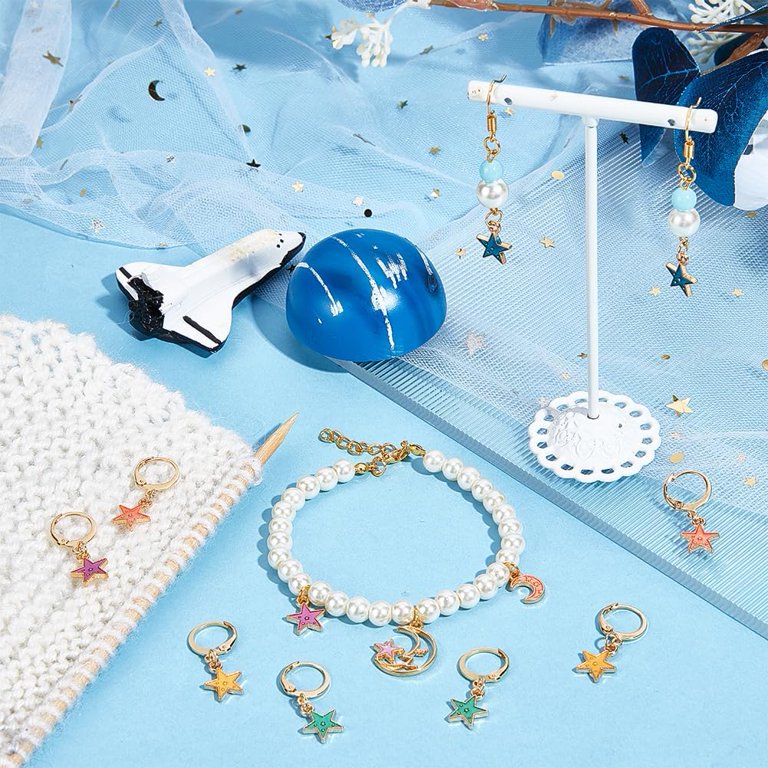 24 Pcs Star Stitch Markers, Alloy Enamel Crochet Stitch  display picture 1