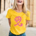 thumbnail image 2 of T-shirt à Manches Courtes Imprimé Graphique pour Femmes Col Rond Décontracté Confortable Haut d'Été pour les Vacances Usage Quotidien, 2 of 4