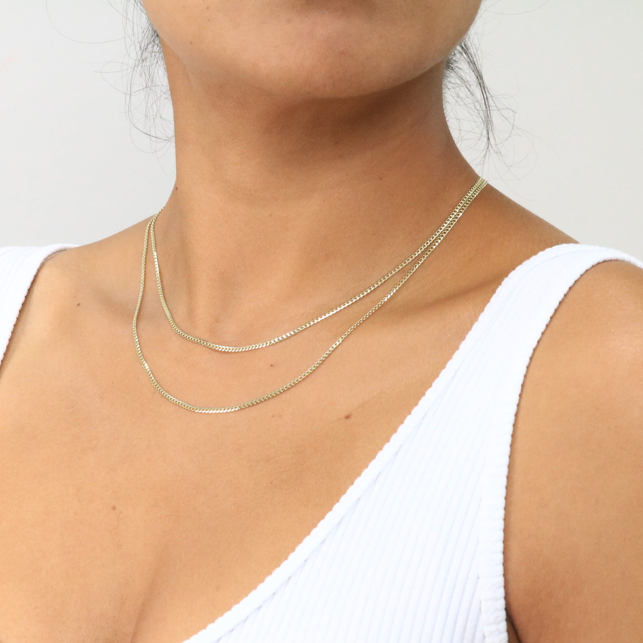 Nuragold 14k Real Yellow Gold Solid Cuban Curb Link 2mm Chain Necklace (16"-28") Italian Jewelry for Men & Women