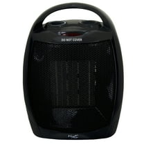 Vie Air 1500W Portable 3-Settings Black Ceramic Heater with Adjustable Thermostat