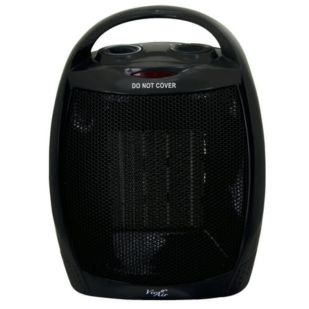 

Vie Air 1500W Portable 3-Settings Black Ceramic Heater with Adjustable Thermostat