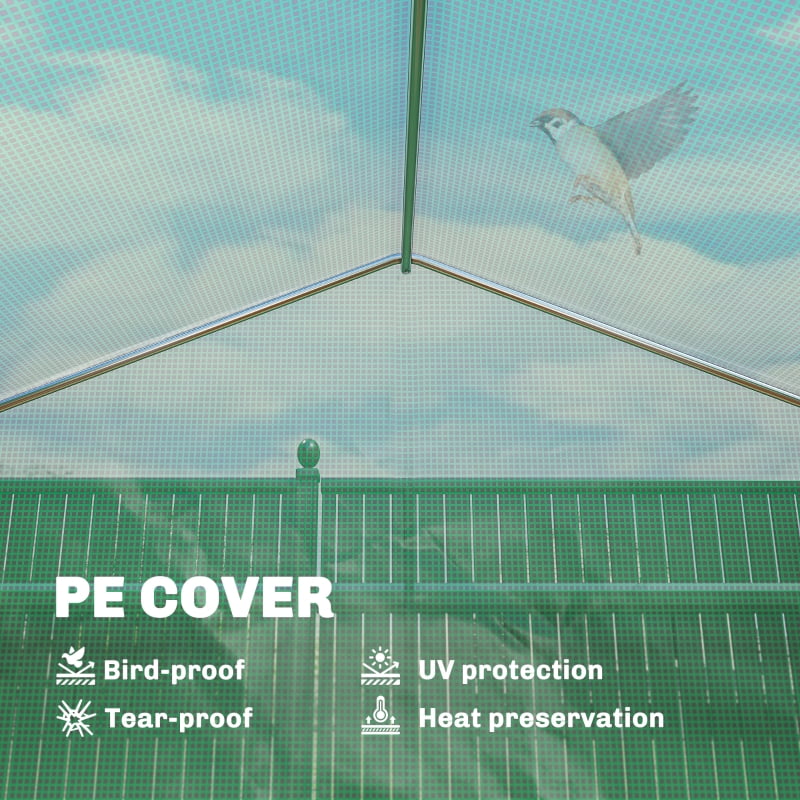 Alvantor Green 10x11x6 Walk-in Tunnel Greenhouse with Shelves, Mesh Door & Windows, PE Cover Plant