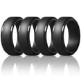 thumbnail image 3 of 8Mm Popular Camouflage Black Men Silicone Cool Rings Women Rubber Wedding Ring Environmental Sports Ring #8, 3 of 8