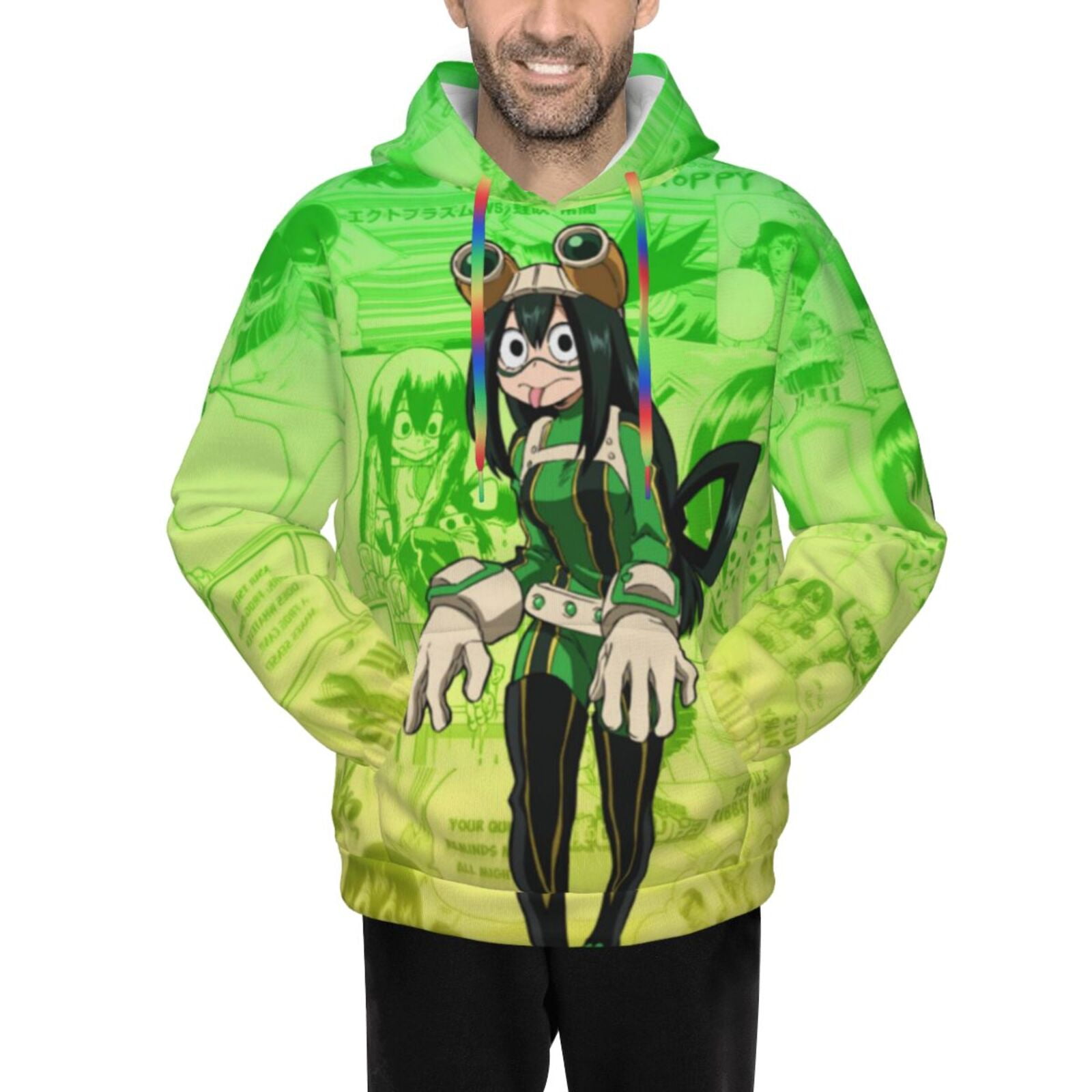 My Hero Academia Tsuyu Asui Mens Active Sweatshirts Cozy Hoodie 3d