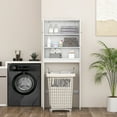 thumbnail image 4 of Gymax Armoire de Rangement au-Dessus de la Toilette Autoportante Armoire au-Dessus de la Toilette avec Doubles Portes, 4 of 10