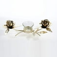 thumbnail image 2 of 10.5" Seasons of Elegance Gold Rose Metal Christmas Candle Holder, 2 of 2