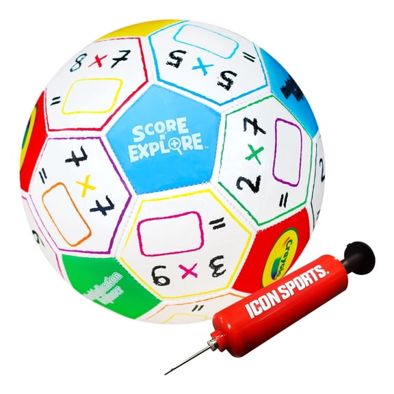 Icon Sports Crayola Official Soccer Ball - Unisex Kids - Multiplication Box Size 5