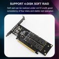 thumbnail image 4 of Worallymy PCI-E X16 SSD tarjeta adaptadora M2 NVME Riser Board 4 Sots SSD tarjeta de expansión accesorio de computadora Worallymy JD735799801, 4 of 7