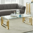 thumbnail image 4 of Contemporary Stainless Steel & Glass Coffee Table in Gold, 4 of 6