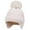 White, variant on Knitted Baby Hat Winter Warm Boys Girls Colorful Pattern Pom Pom Ski Cap Beanie with Ear Flaps Fleece Lining Toddler Kids Hats with Pompom