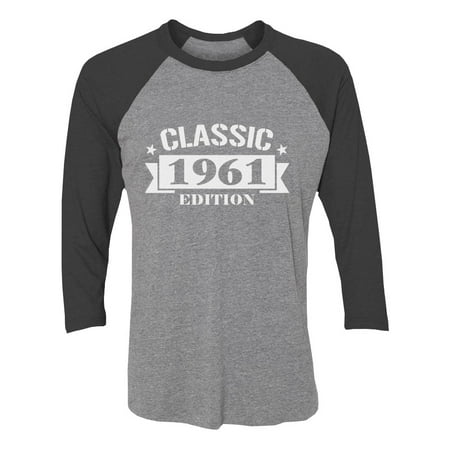 Tstars Mens 60th Birthday Gift Birthday Gift for 60 Year Old Shirt 1961 Classic Edition Graphic Tee Birthday Party Birthday Shirts for Men 3-4 Sleeve Baseball Jersey Shirt