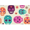 thumbnail image 1 of EREHome Colorful Cute Skull Placemat Plate Holder Set of 6, Table Mats Protector 12x18 inch, 1 of 5