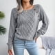 thumbnail image 2 of Suéter de punto para mujer, jersey cálido y acogedor, liquidación, suéter de otoño para mujer, jersey liso moderno, jersey de cuello redondo., 2 of 5