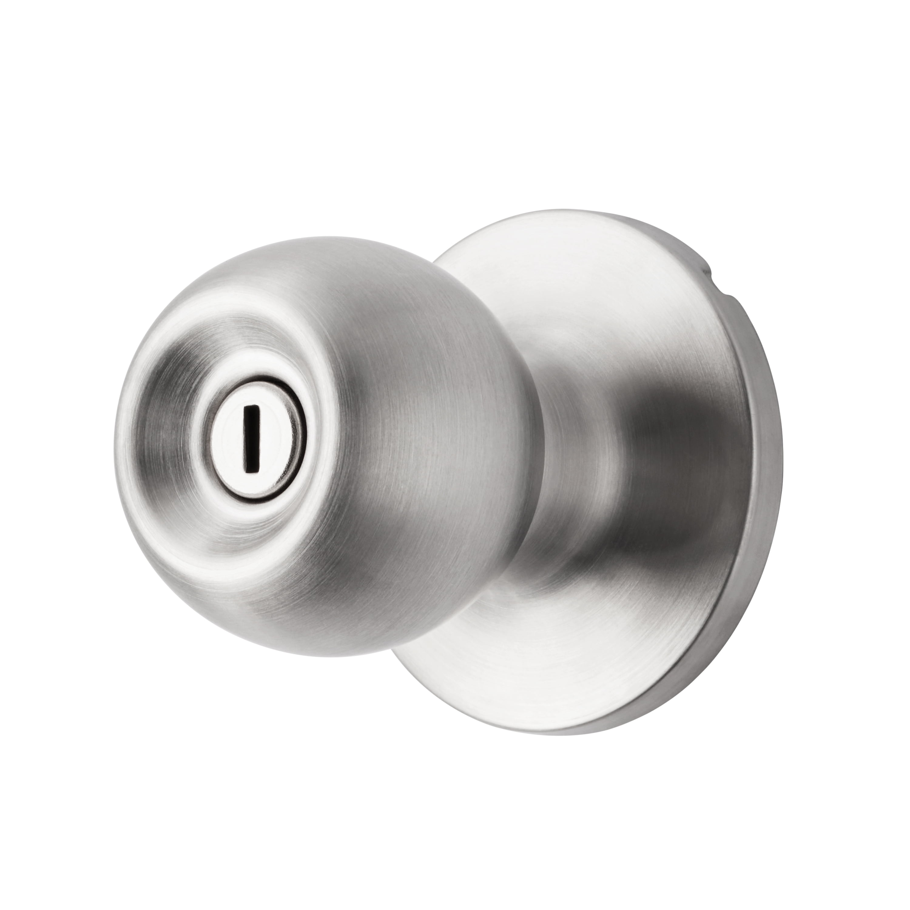 (4 pack) Hyper Tough Interior Locking Ball Privacy Bed and Bath Doorknob Stainless Steel Finish