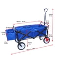 thumbnail image 5 of Gzxs Rolling Garden Cart, Collapsible Outdoor Utility Camping Wagon with 360 Degree Swivel Wheels (2 Brakes) & Adjustable Handle, 150lbs Weight Capacity (Blue), 5 of 9