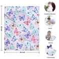 thumbnail image 4 of Light Purple Butterfly Pattern Blanket,Comfortable Soft Flannel Throw Blanket,All Season,Warm Lightweight Blankets for Sofa Bed Couch Living Room Chair,30"x40", 4 of 4