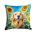 thumbnail image 2 of Golden Retriever in Sunflowers Throw Pillow, 2 of 2
