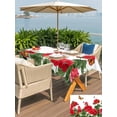thumbnail image 5 of Outdoor Tablecloth with Umbrella Hole for Patio/Picnic/Party/Camping, Red Spring Floral Waterproof Table Cloth Rectangle Table Cover Washable, Butterfly Farmhouse (54"x 80"), 5 of 8