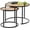 Brown, variant on Nesting Coffee Table Set of 2, Small Round Glass Nesting Tables for Living Room Bedroom, Accent Tea Table with Metal Frame Modern Industrial Simple