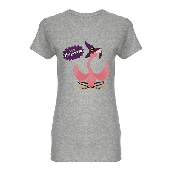 Flamingo With A Witch Hat Shaped T-Shirt Women -Image by Shutterstock, Female Large