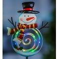 thumbnail image 4 of Evergreen 34"H Snowman Chasing Light Solar Garden Stake, Snowman, 4 of 4