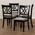 thumbnail image 6 of Baxton Studio Clarke Modern and Contemporary Sand Fabric Upholstered and Espresso Brown Finished Wood 4-Piece Dining Chair Set, 6 of 7