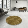 thumbnail image 3 of Ahgly Company Indoor Round Patterned Dark Bronze Brown Area Rugs, 8' Round, 3 of 6