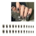 thumbnail image 1 of 24 uñas a presión cortas, uñas postizas, uñas de ataúd para mujeres con diseño de mariposas, uñas brillantes, 1 of 6