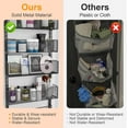 thumbnail image 6 of Over the Door Organizer, 2 in 1 Metal Hanging Closet Organizer & Hat Rack with 4 Adjustable Baskets, 8 Hooks, 10 Clips, Behind The Door Storage for Bedroom, Bathroom, Entrance, Closet, Kitchen, Black, 6 of 14