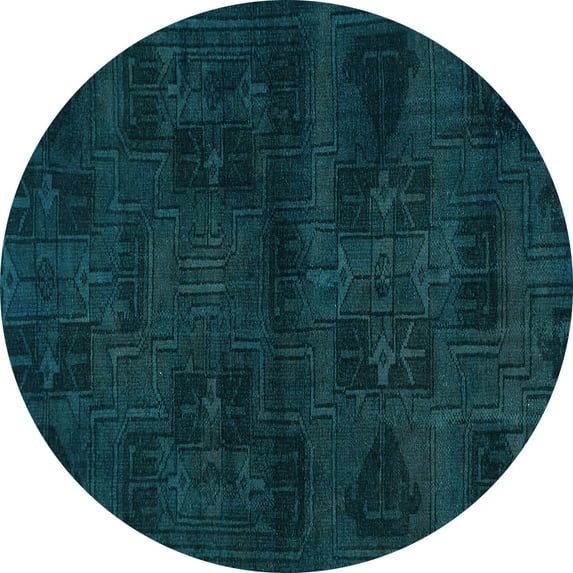 Ahgly Company Indoor Round Persian Light Blue Bohemian Area Rugs, 5' Round