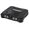 thumbnail image 1 of Nintendo 64 N64 Black Console Bundle with 2 Transparent Controllers (Red & Purple) - Refurbished, 1 of 1