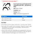 thumbnail image 2 of Front Control Arm and Tie Rod End Kit - Compatible with 2006 - 2009 Mercury Milan 2007 2008, 2 of 2