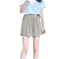 thumbnail image 1 of FNFYFH Clearance Ladies Exercise Loose Fit Solid Summer Athletic Shorts Comfortable Running Shorts，Khaki, 1 of 5