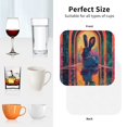 thumbnail image 5 of Leather Coasters with Heat-resistant for Drinks, Neon Rabbit In Archway Cup Coasters Cup Pad Mat for Tabletop Protection, Coffee Table, Office Desk and Housewarming Gift, 5 of 5