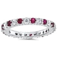 thumbnail image 1 of Bague Éternité Rubis & Diamant 1 1/2ct Or Blanc 14K, 1 of 3