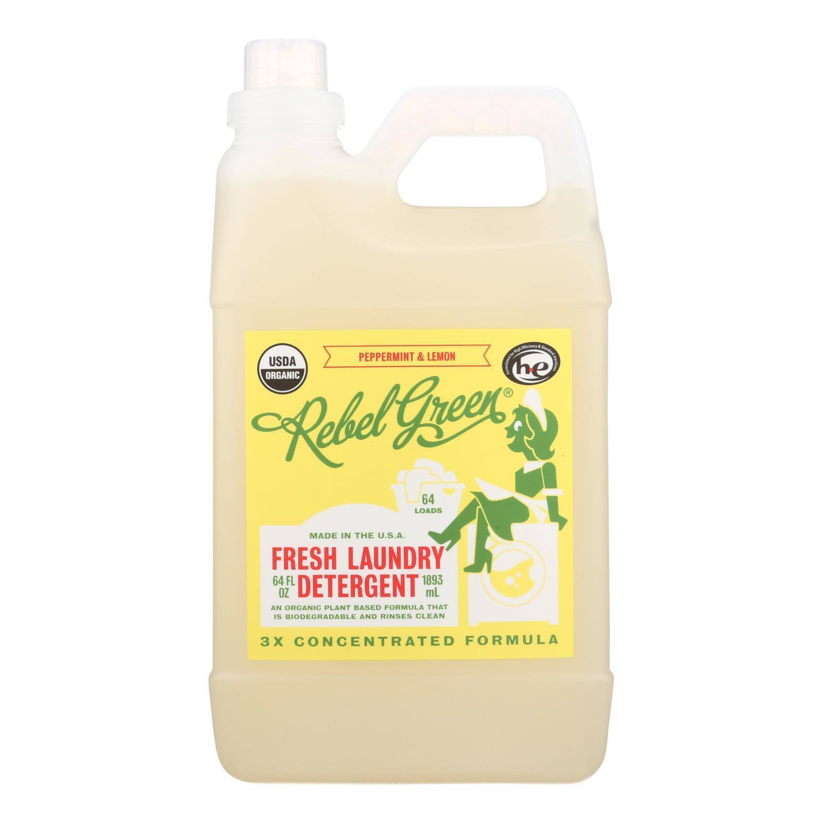 Rebel Green Laundry Detergent Organic Peppermint And Lemon Case